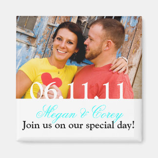 White Text: Save the Date Magnet
