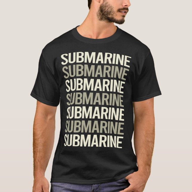 White Text Submarine T-Shirt (Front)