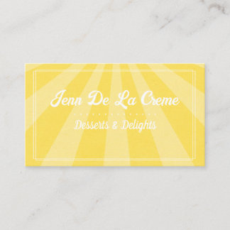 White Text Sunshine Sky Funky Vintage Business Card