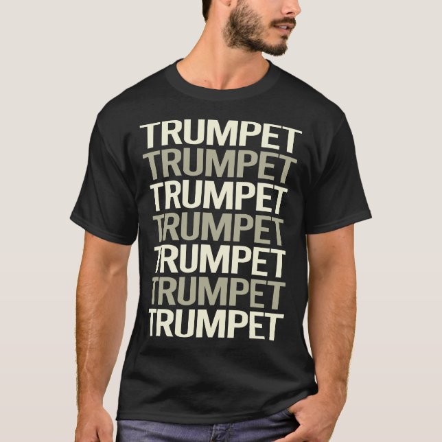 White Text Trumpet T-Shirt (Front)