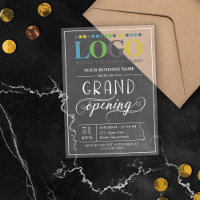 White Text Wide Logo Business Grand Opening