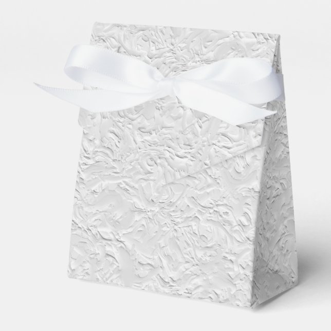 White Textured Stone, Monochrome Abstract Art Favour Box (Front Side)