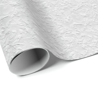 White Textured Stone, Monochrome Abstract Art Wrapping Paper