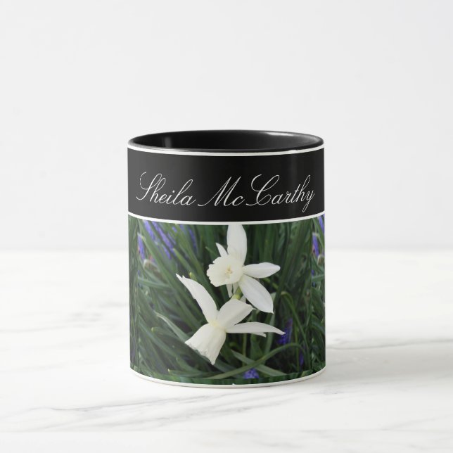 White Thalia Daffodils Photo Mug (Center)
