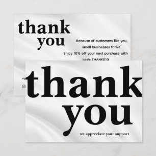 White Thank You Card Follow Instagram Shop