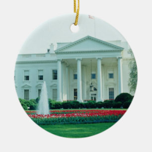White The White House, Washington, D.C., U.S.A. fl Ceramic Tree Decoration