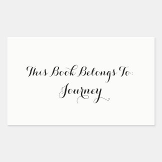 White "This Book Belongs To" Rectangular Sticker