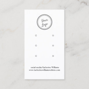White Three Earring Display Card Add Your Logo