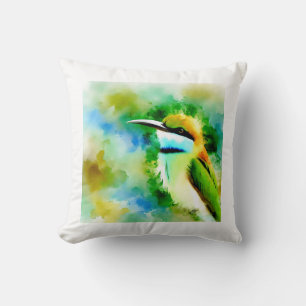 White throated Bee eater 251024AREF144 - Watercolo Cushion