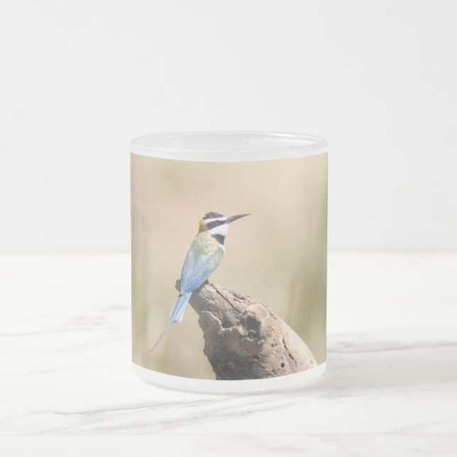 White throated Bee-eater Frosted Glass Coffee Mug (Center)