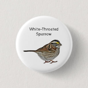 White-Throated Sparrow 3 Cm Round Badge