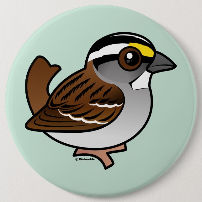 White-throated Sparrow 6 Cm Round Badge (Front)