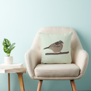 White Throated Sparrow Bird Cushion