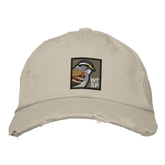 White-throated Sparrow: embroidered hat (Front)