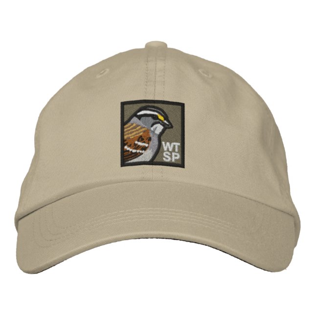 White-throated Sparrow: embroidered hat (Front)