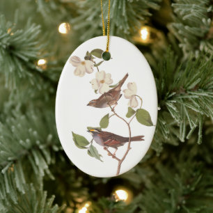 White Throated Sparrow Oval Christmas Ornament