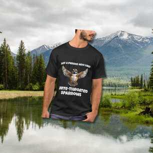 White throated sparrow with wings open T-Shirt