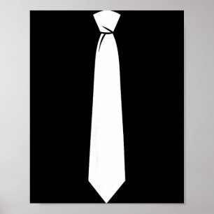 White Tie Costume Shirt Men Women Kids Tie Costume Poster