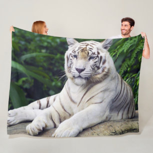 White Tiger 1 Fleece Blanket