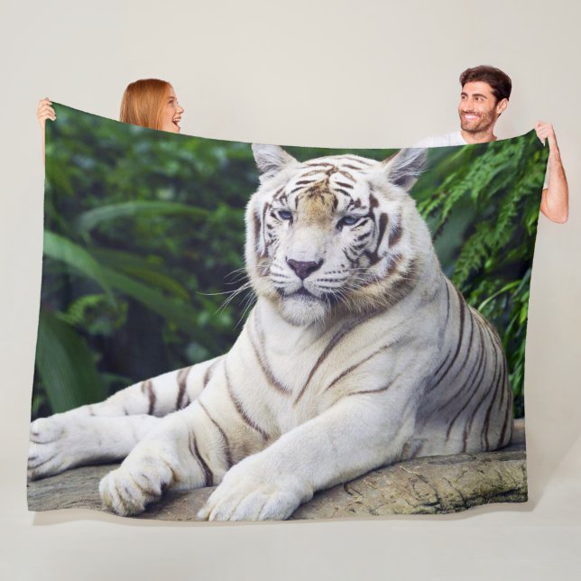 White Tiger 1 Fleece Blanket (In Situ)