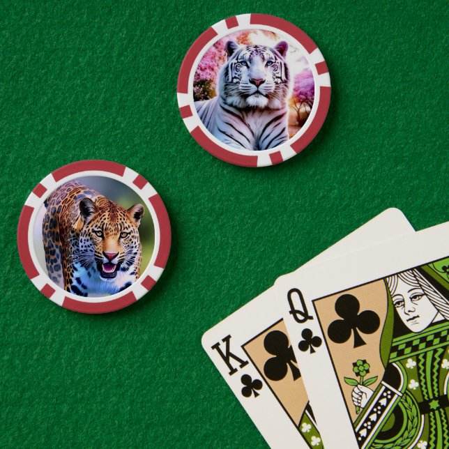 White Tiger and Leopard Poker Chips (Poker Table (Double))