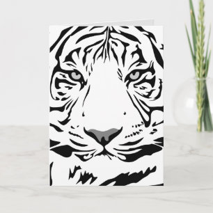 WHITE TIGER ART BIRTHDAY GREETING CARDS