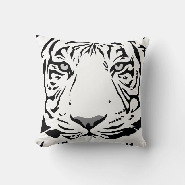 WHITE TIGER ART THROW PILLOWS (Front)