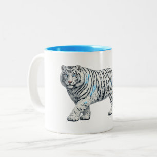 White Tiger Artistic Mug - Double Sided Print