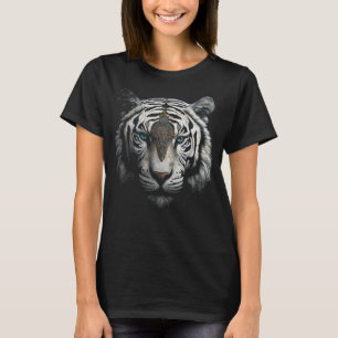 White Tiger Artwork Animal Motif Tiger T-Shirt