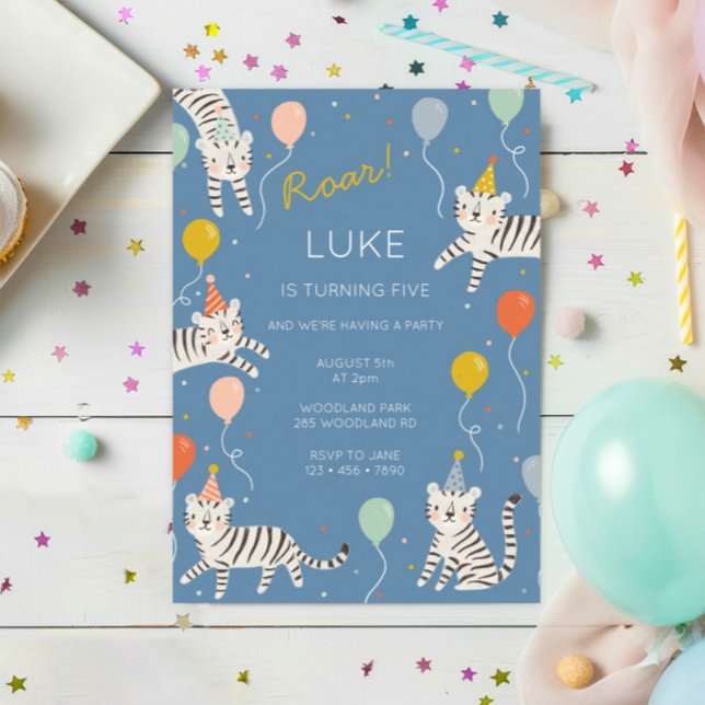 White Tiger Birthday Party Invitation (Creator Uploaded)