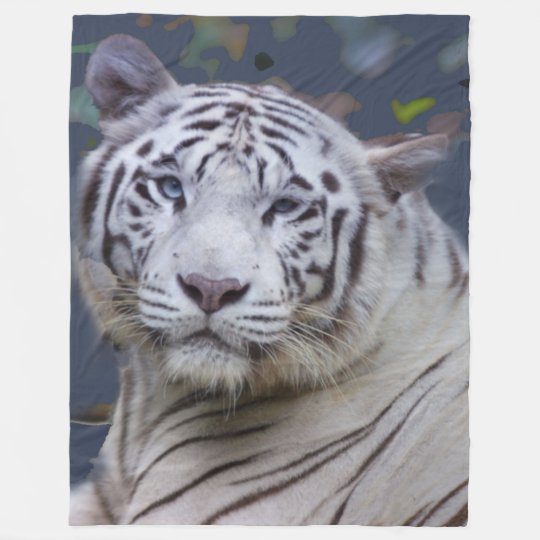 New WHITE TIGER BLUE EYES Polar Fleece Throw Blanket | eBay