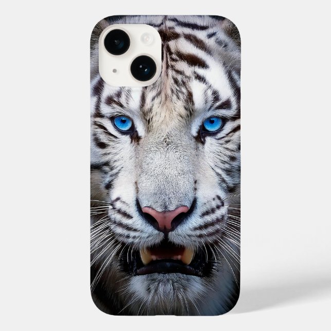 White Tiger Blue Eyes Case-Mate iPhone Case (Back)