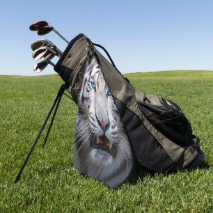 White Tiger Blue Eyes Golf Towel