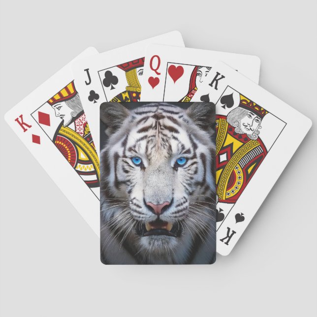 White Tiger Blue Eyes Playing Cards (Back)