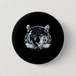 White Tiger Blue Eyes Wild Cat Animal _1  6 Cm Round Badge