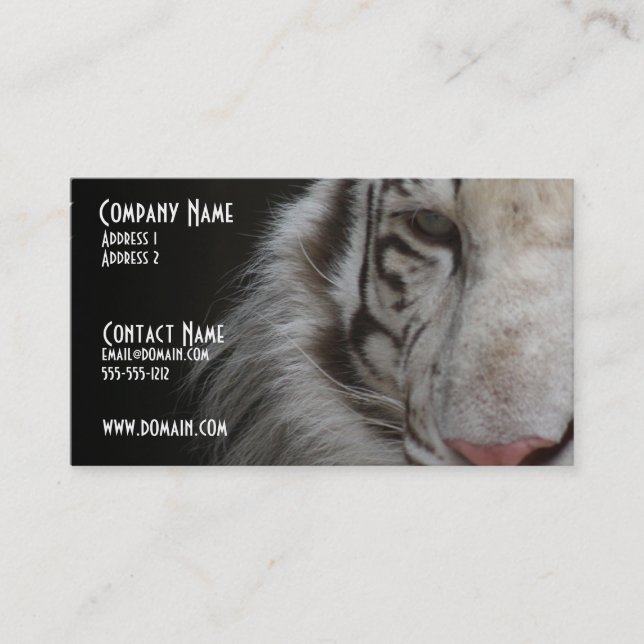 White Tiger Business Card (Front)