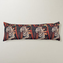 White Tiger Christmas Art – Harp and Holiday Glow
