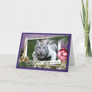 White Tiger Christmas Greeting Card