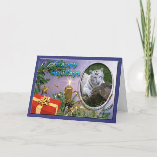 White Tiger Christmas Greeting Card