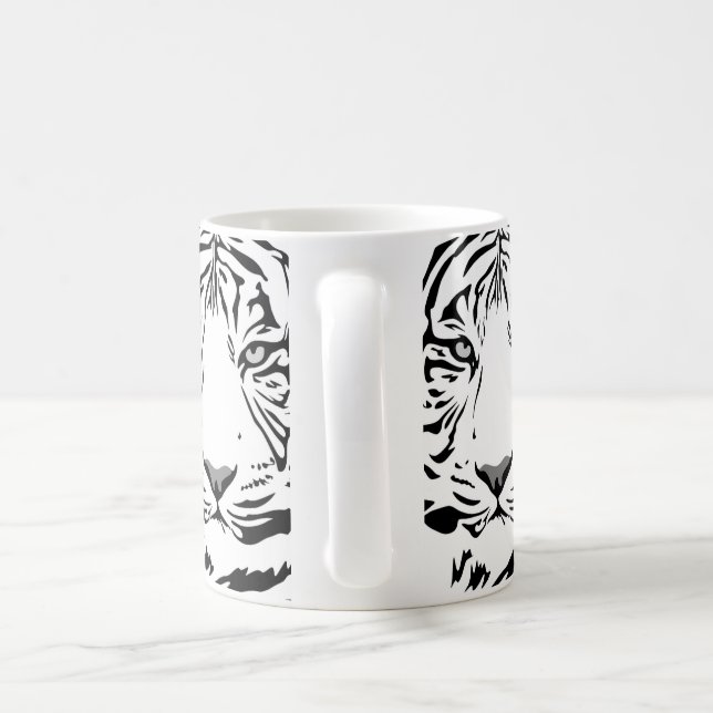 white tiger coffee mug  (Handle)