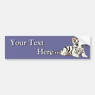 White Tiger Cub Bumper Sticker
