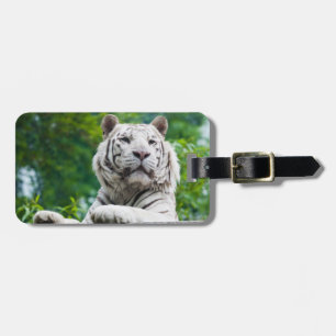 White Tiger  custom luggage tag