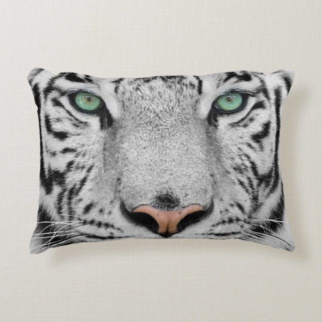 White Tiger Decorative Cushion (Front)
