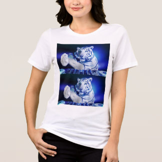 White Tiger DJ T-Shirt – Neon EDM Festival Graphic Tri-Blend Shirt