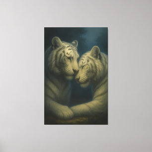 White Tiger – Eternal Affection • Premium Fine Art Canvas Print