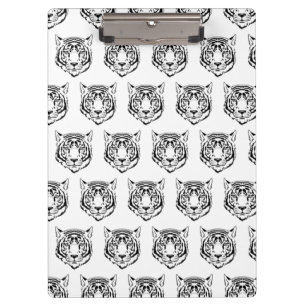 White Tiger Face Head Wild Animals Feline Lover Clipboard