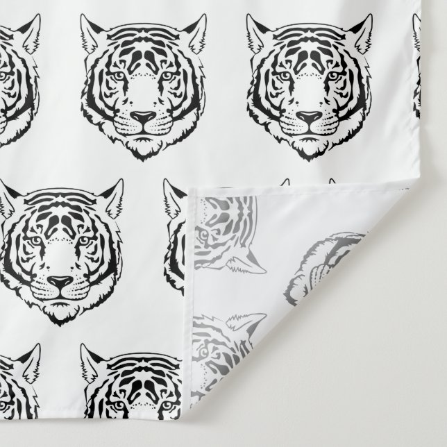 White Tiger Face Head Wild Animals Feline Lover Tapestry (Detail)