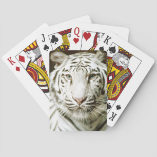 White Tiger Face Playing Cards