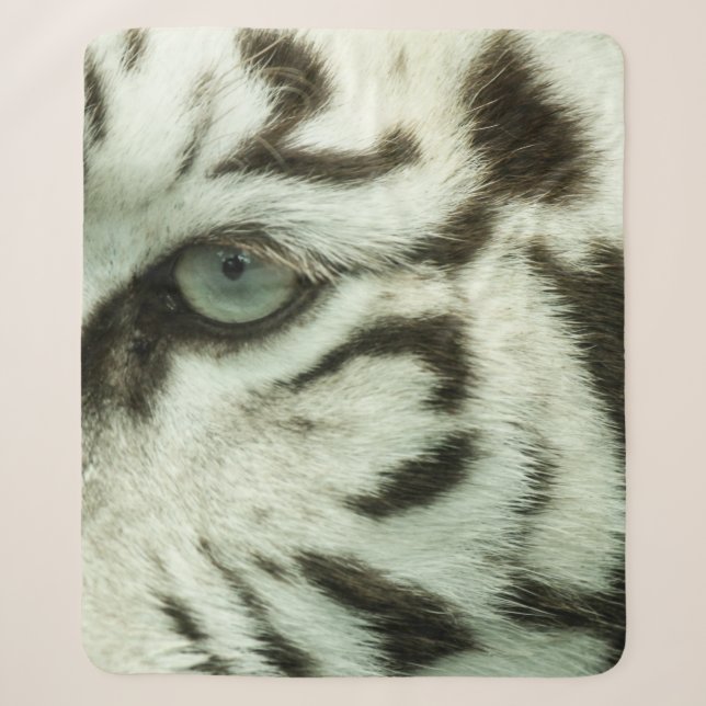 WHITE TIGER FACE SHERPA BLANKET (Front)