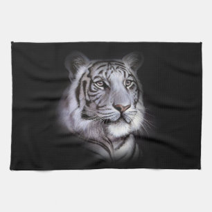 White Tiger Face Tea Towel